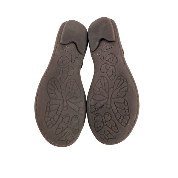 BOC Moc Sandal Womens 6 Brown Vegan Leather Back Zip Casual Contemporary Earthy - Picture 7 of 10